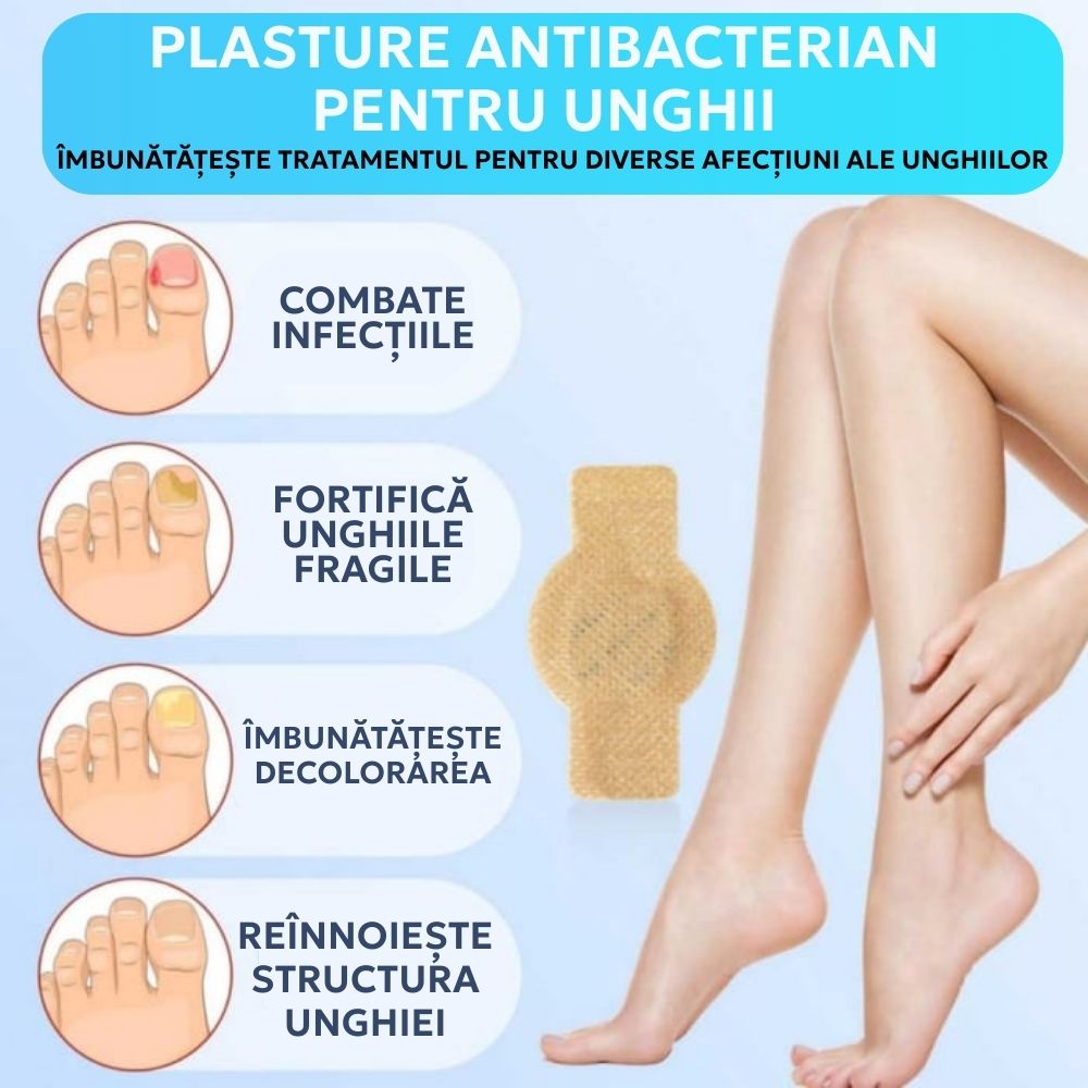 Plasturi Antibacterieni & Antifungici pentru Unghii